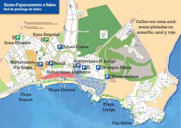 Mapa de les zones d'aparcament de Salou