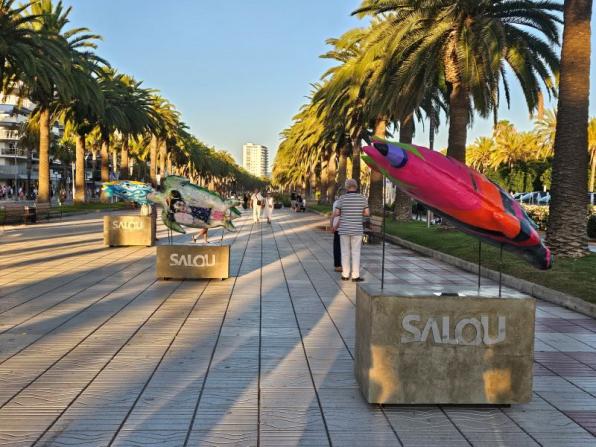 Exposición de tortugues laud en Salou